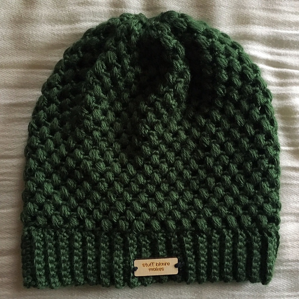 Handmade Puff Stitch Hat, Teen/Adult Size